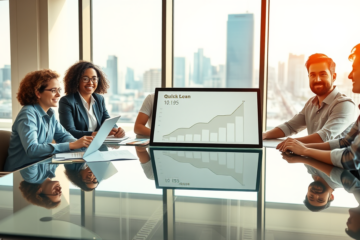 A person applying for a loan with instant response on a laptop.