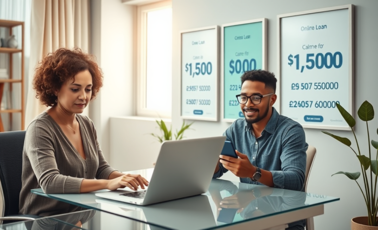 An image illustrating various online loan options available for personal needs.