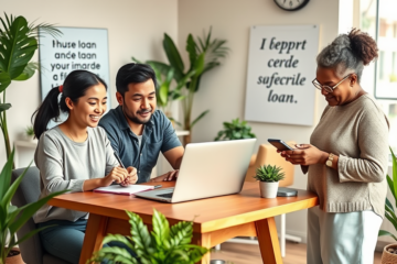 Illustration of a person applying for a secure loan online