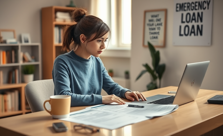 A person looking at loan options for emergency expenses