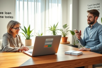 A person happily reviewing their loan approval on a laptop, symbolizing easy access to loans.